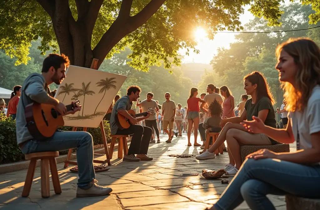 Encontros à Luz do Sol: Criações Artísticas e Música ao Ar Livre no Verão