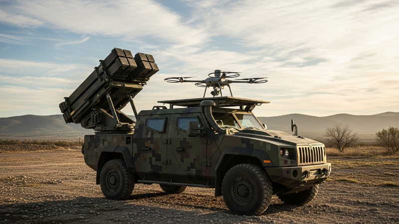 Tecnologia de Defesa: Veículos Especiais com Mísseis Antitanque e Drones
