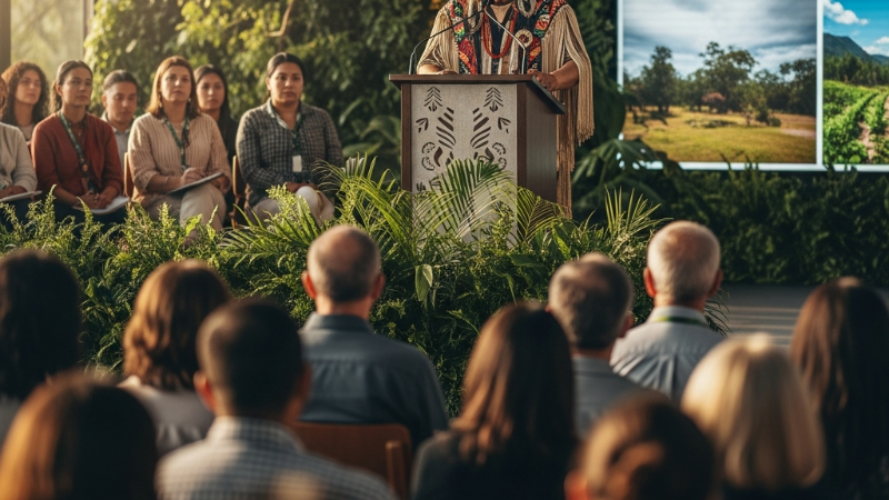 Liderança Indígena Protesta Contra Exclusão em Conferência Ambiental