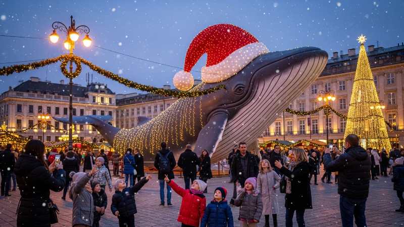 A Magia do Natal: Como a Decoração de Uma Baleia Virou Sensação nas Redes Sociais